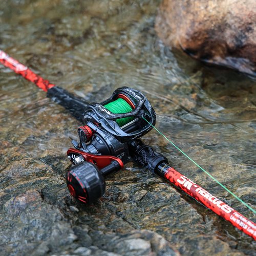 Sougayilang Baitcaster Rod Reel Combo, 2-Piece Fishing Rod with 400 Size Casting Reel, Aluminum Reel Seat for Musky Fishing - Right Handed