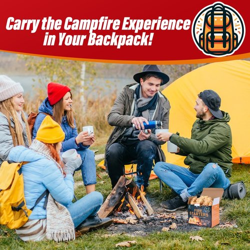 SUNLIFER Natural Fire Starters for Grills: Premium Waterproof Quick Firestarters Sticks | Odorless Fire Starter for Campfires | Fireplaces | Wood Stove | BBQ | Smoker | Fire Pit - 72 pcs