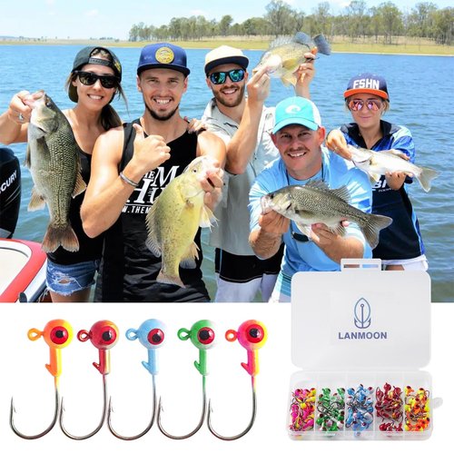 Crappie Jig Heads Kit, 75 Pieces Fishing Jig Head Hooks for Fishing Crappie Bass Trout Walleye 1/8oz 1/16oz 1/32oz
