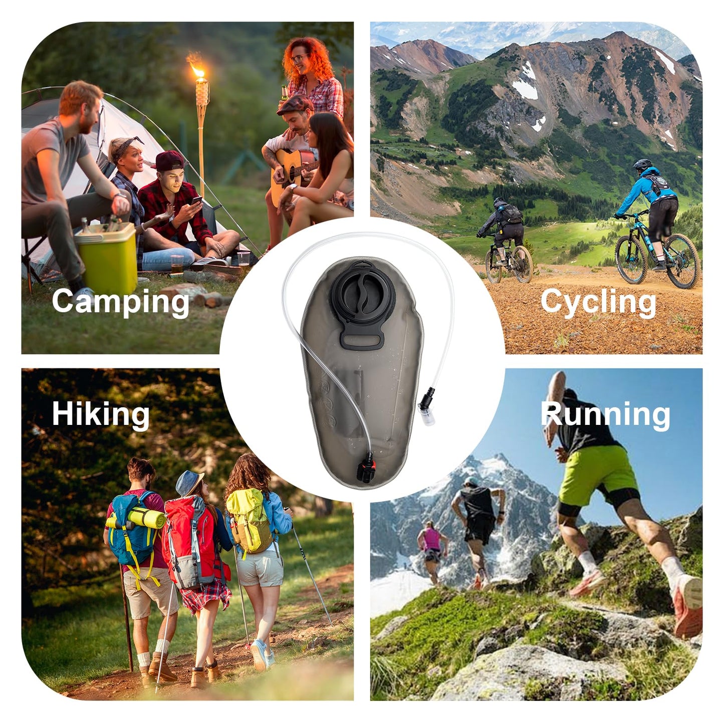 3L TPU Matte Hydration Bladder, Leak-Proof Water Reservoir for Hiking, Running & Cycling, Durable Water Pouch for Outdoor Adventures, Military Green