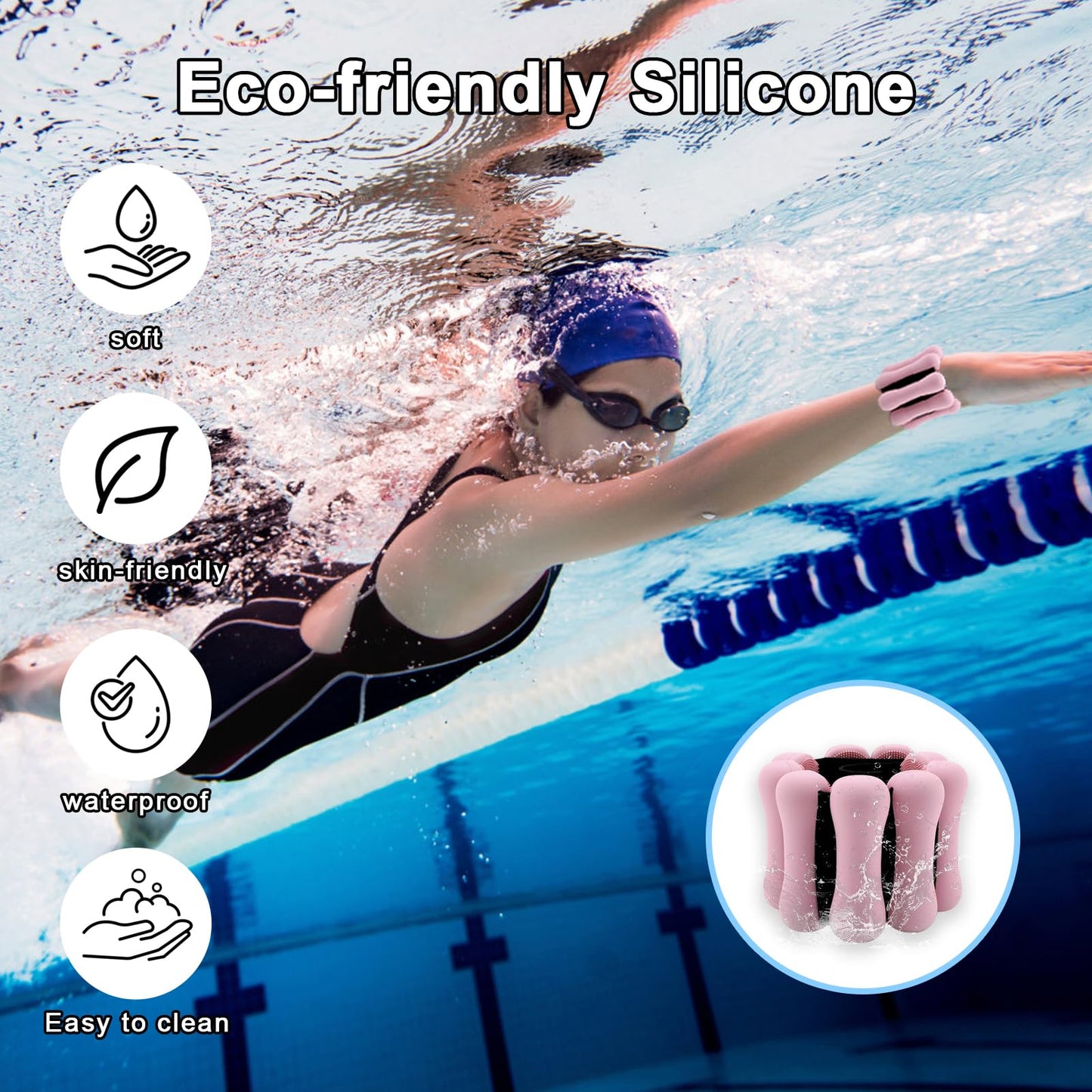 Adjustable wrist and ankle weights for women-Ankle Weights 2 Lbs/1Lb Each-Leg weights for women man (Pink)