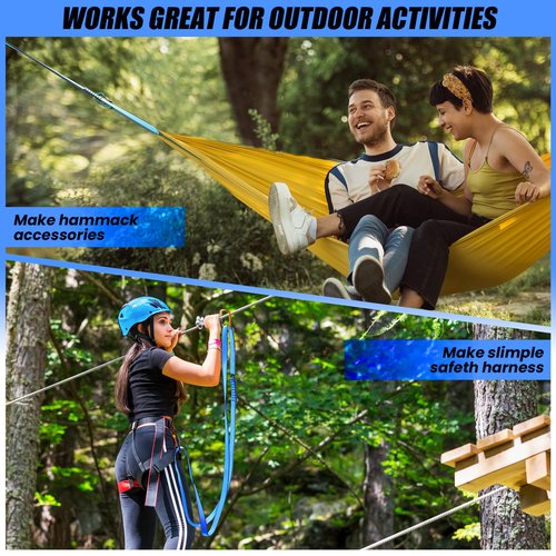 CAPARK 18MM Nylon Climbing Slings Runners 23 kN Strong Webbing Straps for Rock Climbing, Rappelling, Swing, Yoga Hammock etc (2PCS Blue, 48inch/120cm)