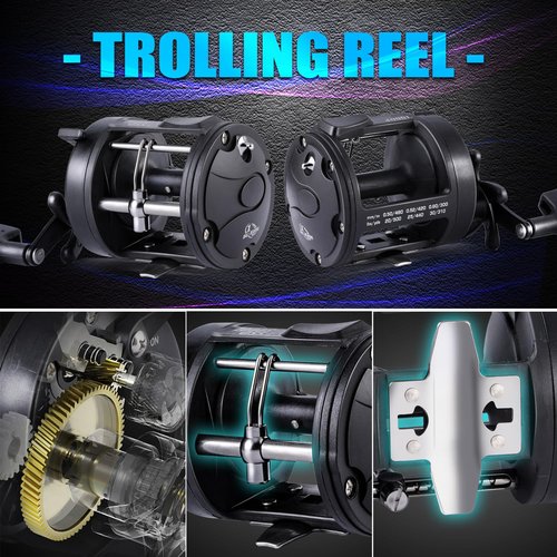 Sougayilang Fiberglass Fishing Pole Conventional Reel Combo with Durable P-Cork Rod Handle, Medium Heavy for Catfish Salmon and Steelhead- 8'0"with 3000 Reel