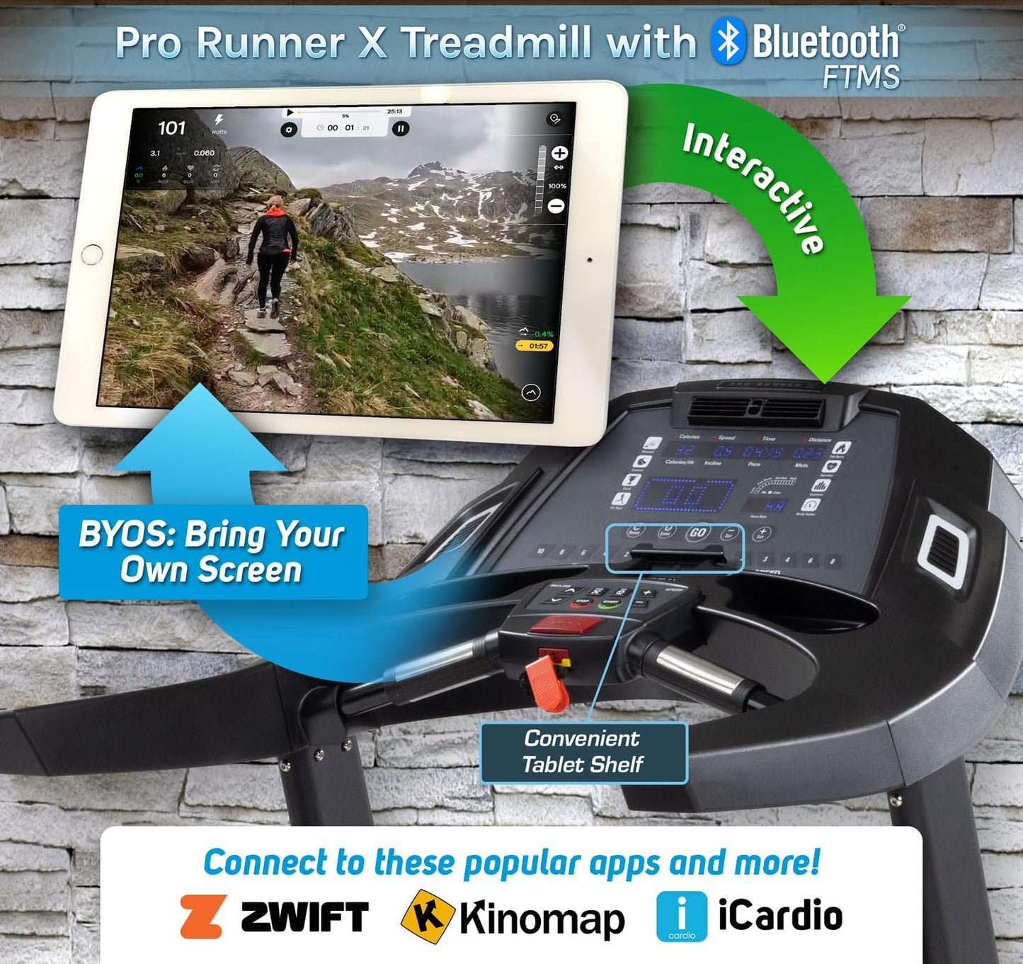 3G Cardio Pro Runner X Treadmill - Heavy Duty, Bluetooth, Foldable, 350 lb Capacity