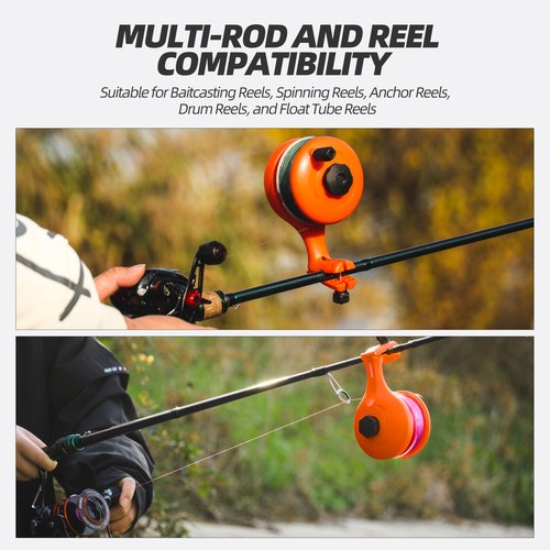 RUNCL Fishing Line Spooler – Portable Winder & Reel Spooling Tool for Casting and Spinning Reels, Prevents Line Twist, Non-Slip Handle with Built-in Scissors, Fishing Accessories for Anglers
