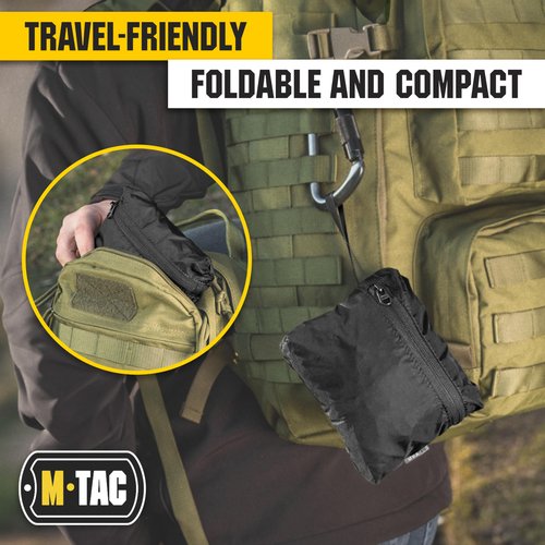M-Tac Backpack Rain Cover Waterproof - Bag Rain Cover 50-60L - for Hiking Travel Camping Military (Black, Large)