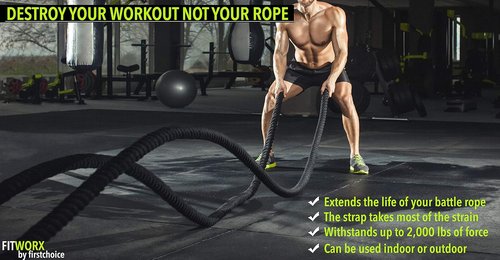 Battle Rope Anchor Strap Kit With Bonus Battle Rope Workout Guide- FitWorx By RadBizz