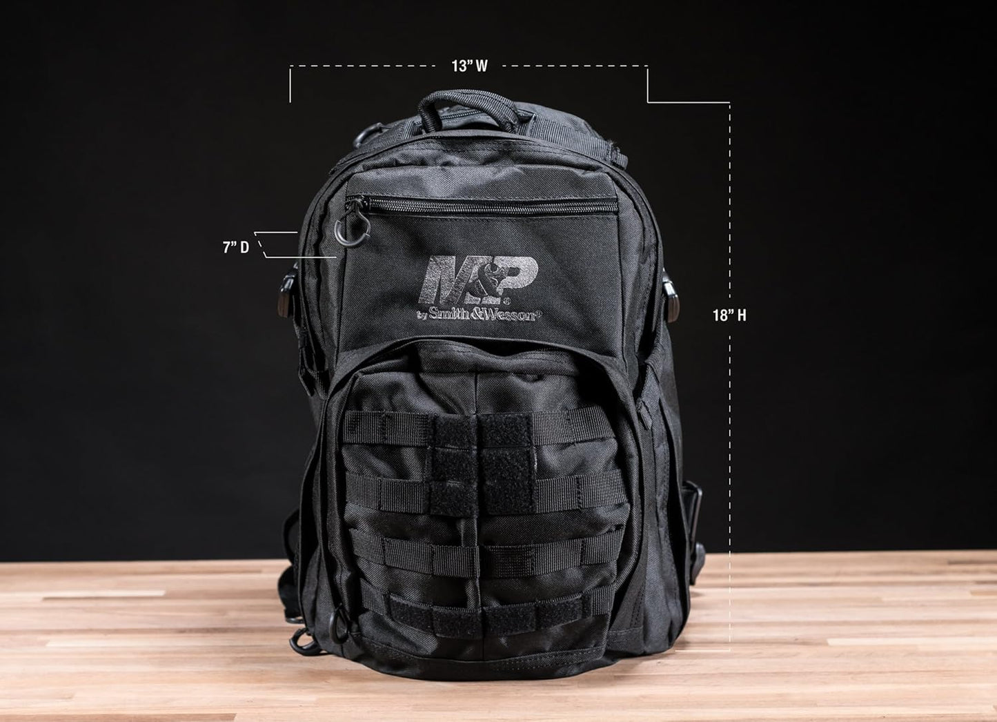 Smith & Wesson M&P Duty Series Small Backpack with Weather Resistance, Ballistic Fabric Construction and MOLLE for Hunting, Range, Travel and Sport, Black