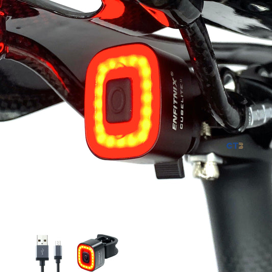 CUBELITE II Smart Bike Light,Auto Ambient Light Detection,Brake Sensing Rear Taillight,USB Rechargeable Super Long Standby,Auto On/Off,Ultra Brigh LED Warning Back Bicycle Light,IPX5 Waterproof.