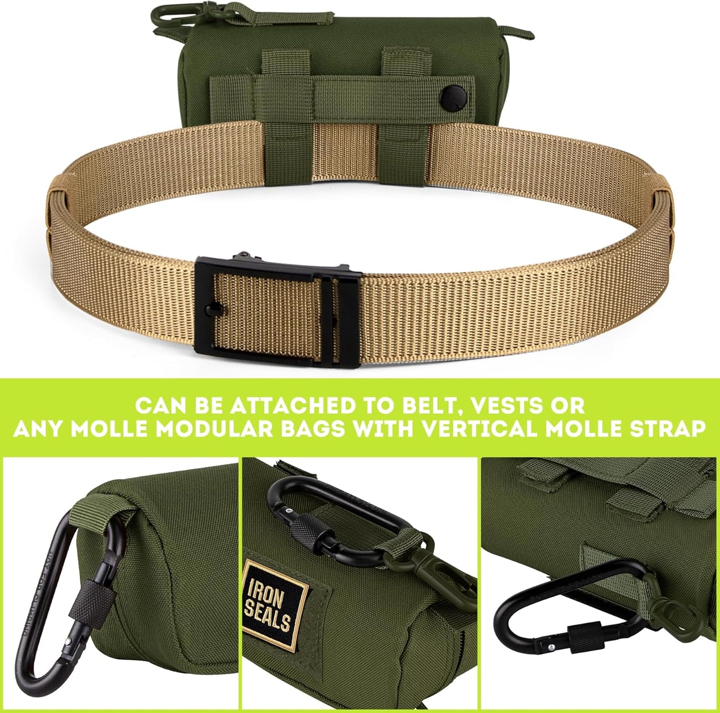 IronSeals Extra Large Tactical Molle Sunglasses Case Anti-Shock Semi-hard Clamshell Glasses Case, X-Large