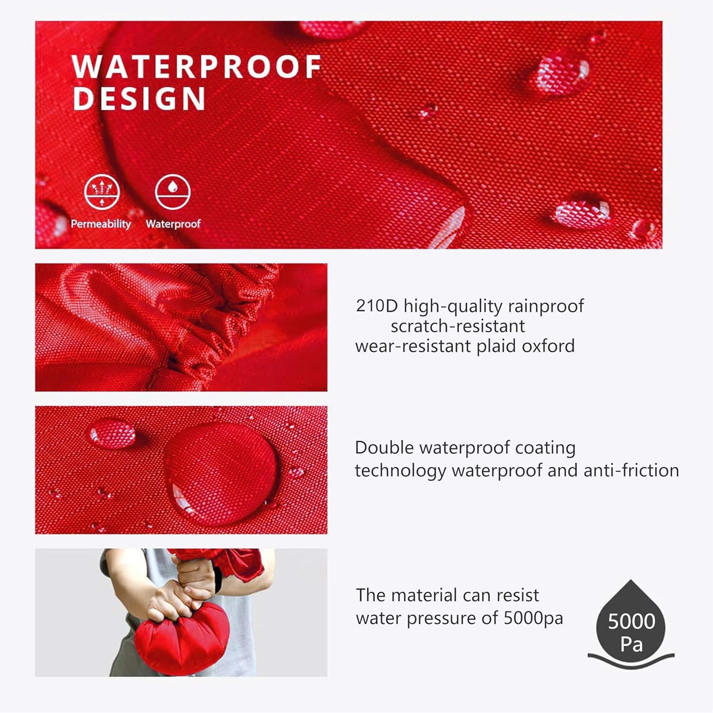 Waterproof Backpack Rain Cover,8000mm Waterproof Level,Upgraded with Reflective,Anti-Slip Cross Buckle Straps,Ultra-Strong Multilayer Structure for Hiking,Biking,Camping,Outdoor, Traveling