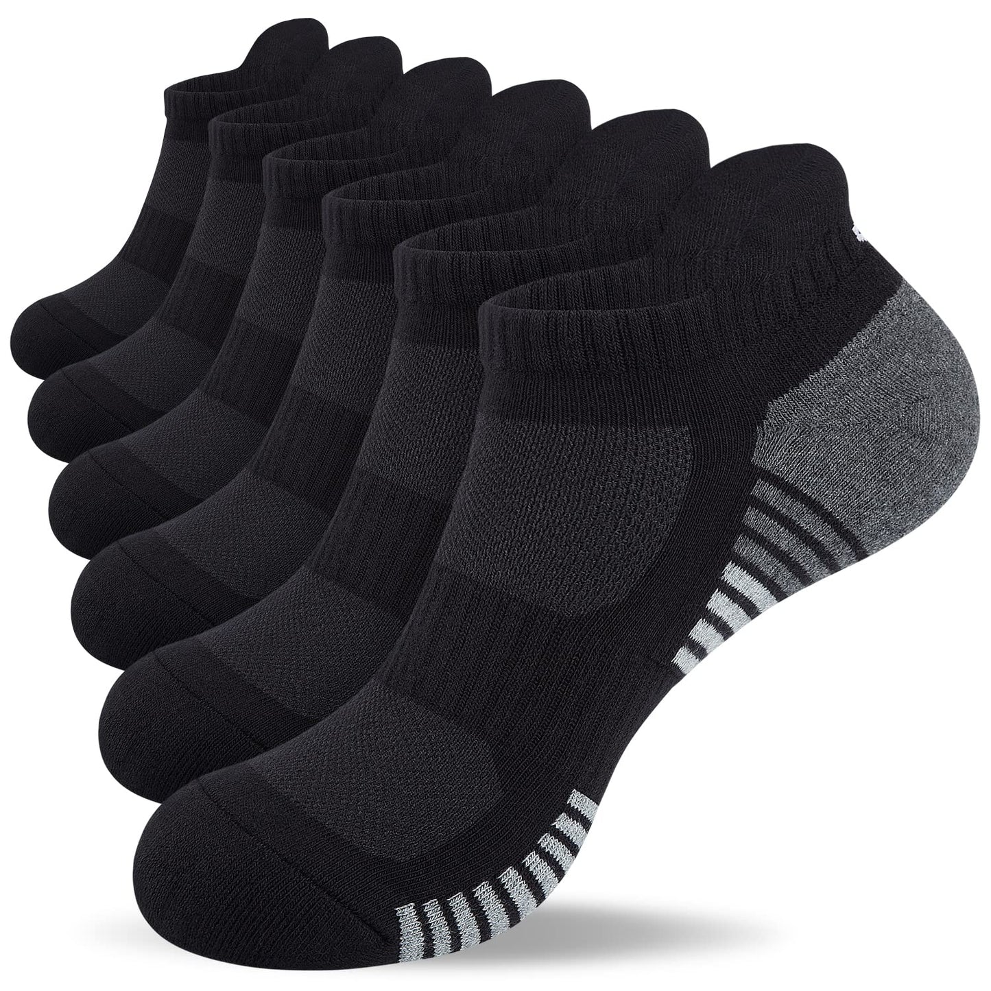 Lapulas Men Ankle Athletic Running Socks Cushioned Breathable Low Cut Sports Tab Socks Sneaker for Women Large