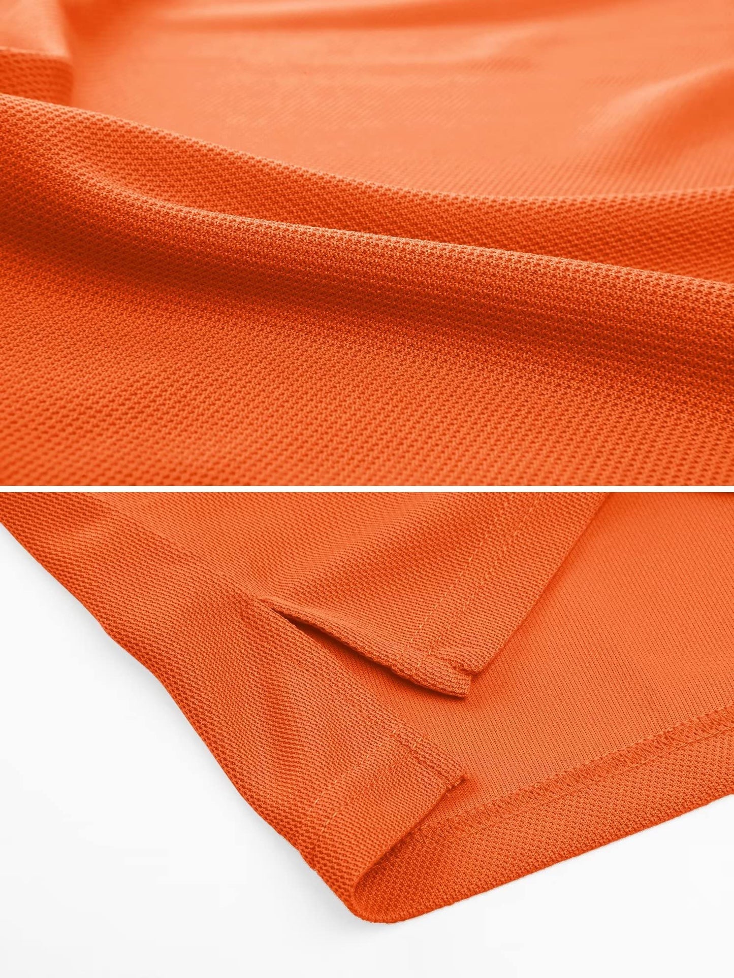MAGCOMSEN Polo Shirts for Men Golf Shirts Work Dry Fit Casual Shirts Quick Dry Summer Shirts Short Sleeve Orange M