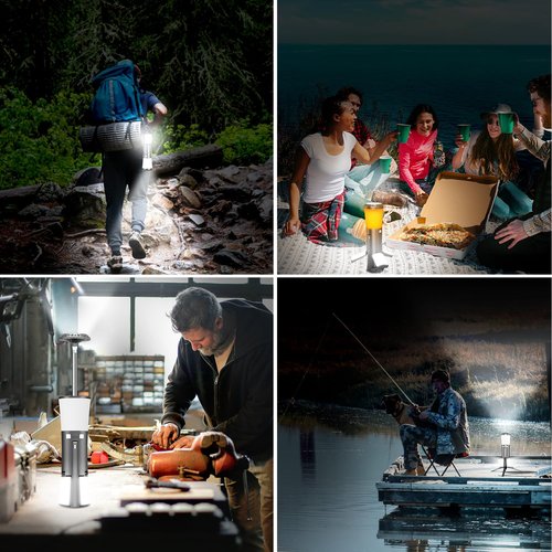 Rechargeable 18000mAh Camping Light with Stand , Telescopic Rechargeable Multifunction Lanterns 7500 Lumens LED Work Light Dimmable IPX7 Emergency Flashlight Emergency, Construction, Power Outages