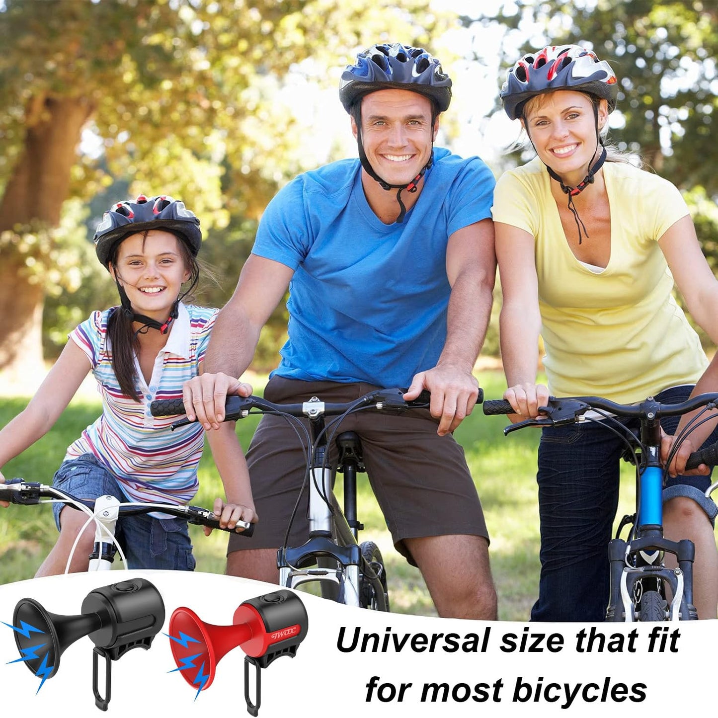 AaiLucky Electric Bike Horn, 120dB Loud Bicycle Horn, Electronic Bicycle Bells for Adults/Kids Bike/Scooter/Ebike, 300mAh Battery Operated, Waterproof