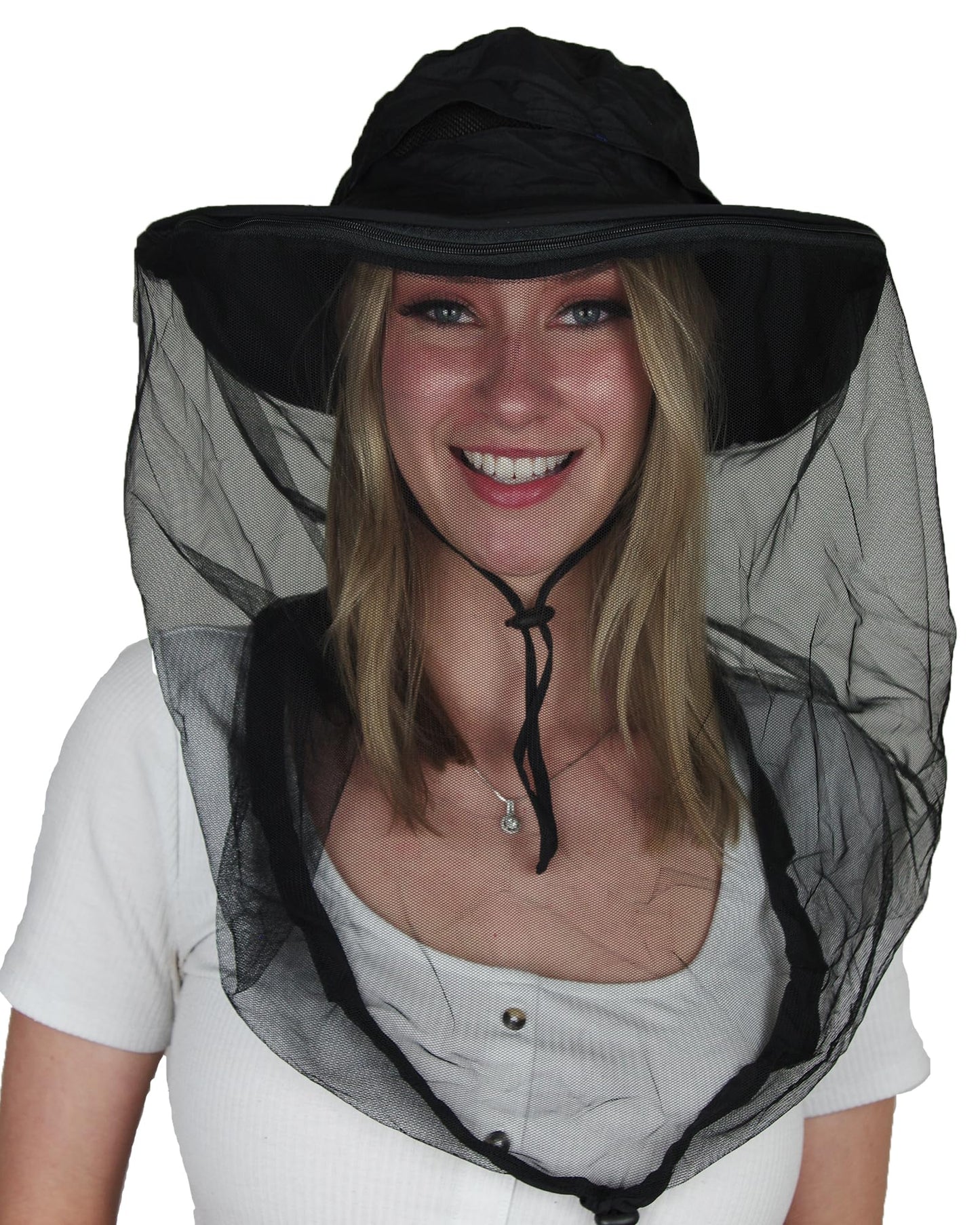 AGGAFA Mosquito Head Net Hat, Providing a Physical Barrier to Help Keep Mosquitoes and Bugs Away from Your Face When Gardening, Farming, Fishing and Camping (Black Color)