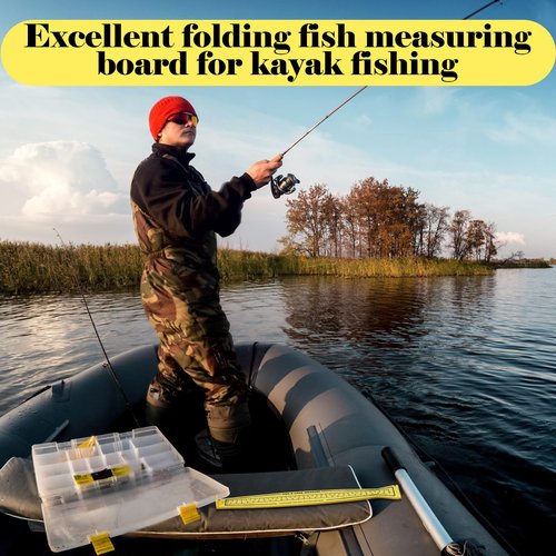 VioraWhite 2 Pcs Fish Measuring Board - 32in/80cm Folding Fishing Ruler Fishing Measurement Ruler Crab Measuring Tool Lightweight Bump Board Measuring Ruler for Boat Kayak