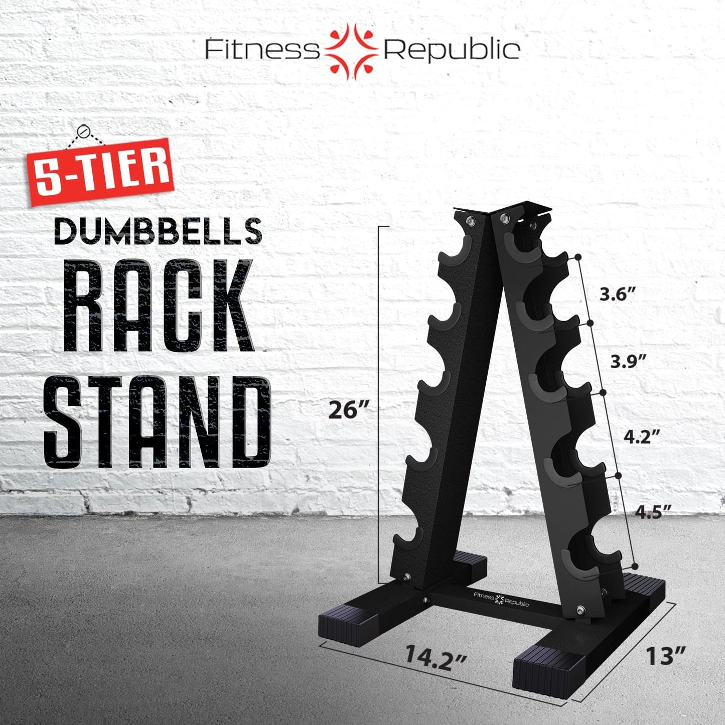 Neoprene Dumbbell Storage Rack - 2.0MM Steel Organizer for Home Gym - Easy Assembly