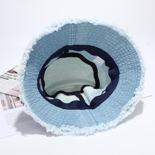 WOWOGO Denim Bucket Hat for Women Men Large Summer Cap for Beach Travel Fishing