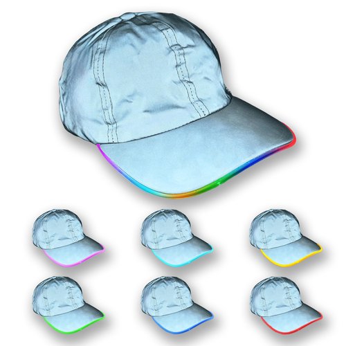 Color Changing LED Reflective Baseball Cap - 7 Color LED Baseball Hat - Light Up Baseball Cap - Trippy Rave Hat for Men, Women