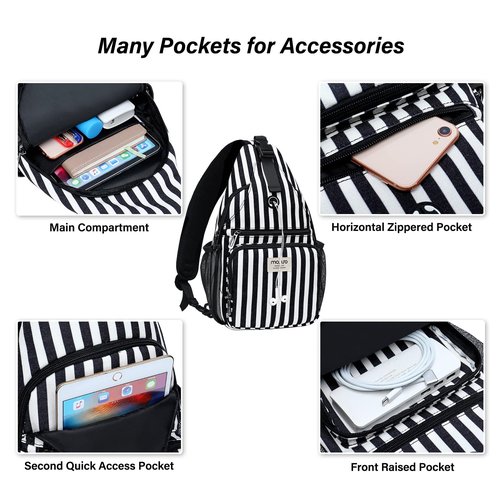 MOSISO 2 Pack Sling Backpack, Vertical Stripe Sling Bag with Front Raised Pocket&Multipurpose Crossbody Shoulder Bag Travel Hiking Daypack, Space Gray&Black