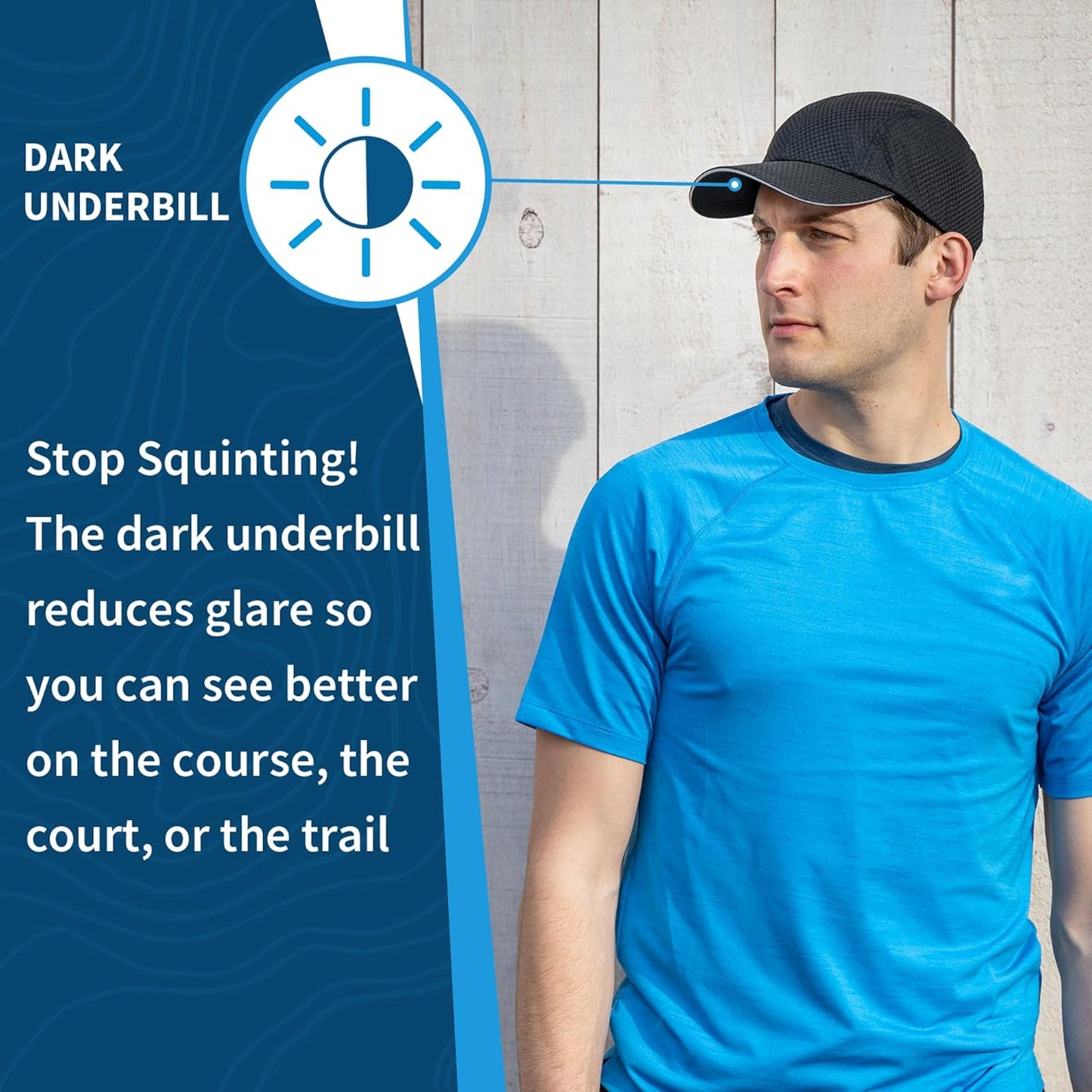 TrailHeads Performance Mens Running Hat - Lightweight, Quick Dry Workout Hats for Men - Athletic Sports Cap for Tennis, Gym