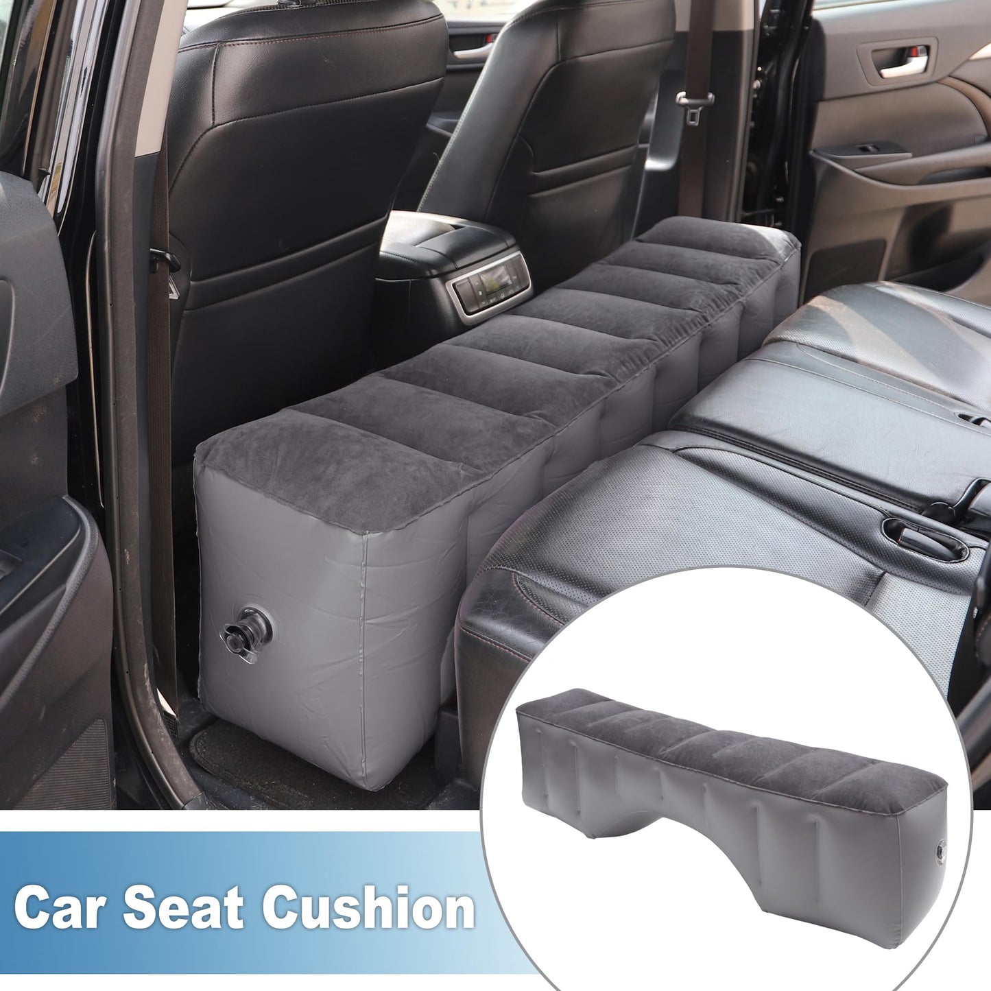 A ABSOPRO Car Mattress Sleeping Mat Comfortable Rear Seat Air Bed Gap Pad for Napping Travel Gray