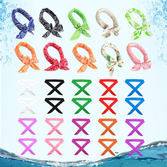 30Pcs Cooling Neck Wraps,Neck Coolers for Hot Weather,Summer Cooling Accessories,Reusable Cooling Wraps for Neck,Cooling Headband for Hiking Camping Athletes Outdoor Hot Summer for Women Men Dog