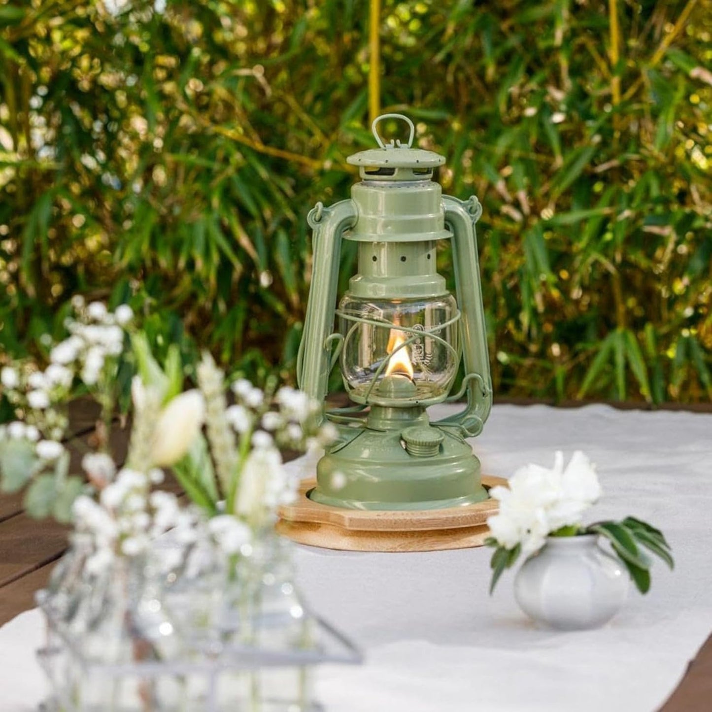 Outdoor Kerosene Fuel Lantern, German Made Weather Resistant Baby Special 276 Galvanized Hurricane Lamp for Camping or Patio, 10 Inches, Bronze