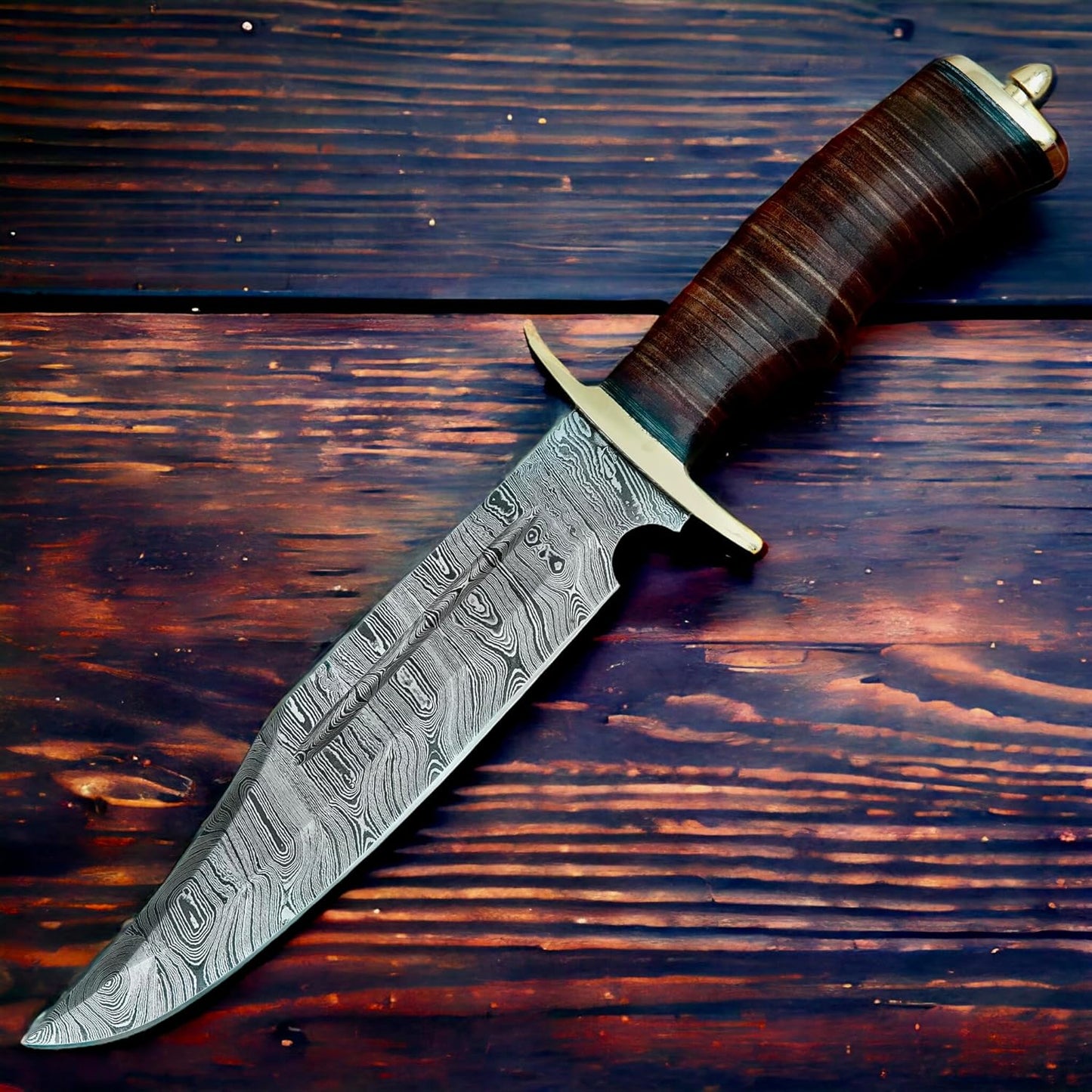 Custom Handmade D2 Steel 15.00 Inches Hunting Knife - Beautiful Rose Wood Handle (REG -1118)