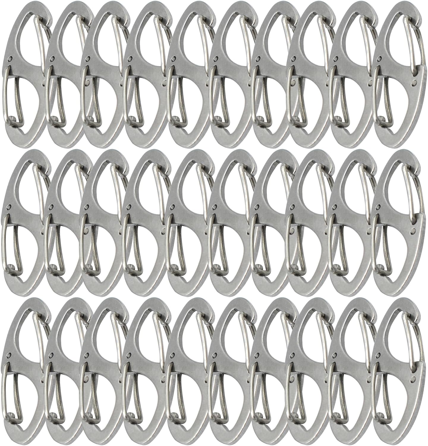 Small Carabiner Clips 1.6 inch(41mm) Metal Double Sided Spring Gate Snap Hooks Keychain Clasp Accessories