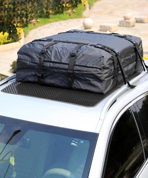 RACOONA Roof Rack Pads, 51"x43" Roof Cargo Bag Protective Mat, Black, Soft Shell, Universal Fit, Not Water Resistant