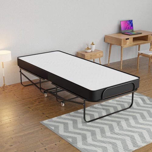 Spring Sleep, 16-Inch Rollaway Folding Cot Bed with 5" Memory Foam Mattresses, Sturdy Metal Folding Frame, Fully Assembled, Great for Adults and Kids, 30-Inch, White