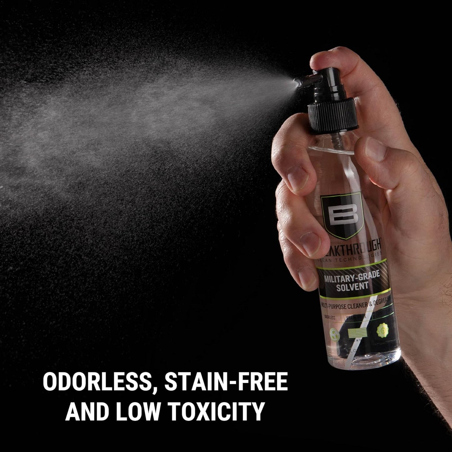 Breakthrough Clean Technologies Military-Grade Handgun and Rifle Cleaning Solvent, Grease Remover - 6oz/2oz/15ml/32oz Spray Bottle