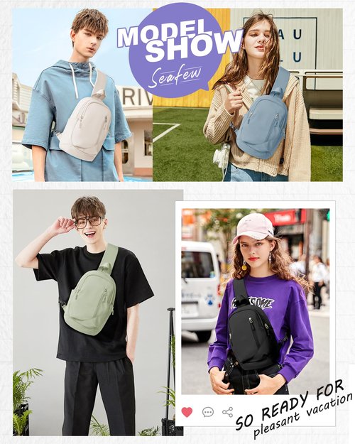 Small Black Sling Crossbody Bag for Men Women, Tactical Backpack Shoulder Daypack Mini Anti-Theft Motorcycle Chest Bags, Small One Strap Backpack for Casual Travel Hiking Outdoor Sports
