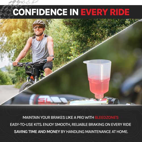 BleedZone Brake Bleed Kit with Mineral Oil Compatible with Shimano & Compatible with Tektro Hydraulic Brakes – Bicycle Hydraulic Brake Bleed Kit – Hydraulic Bike Brakes, MTB, Road Bikes and More