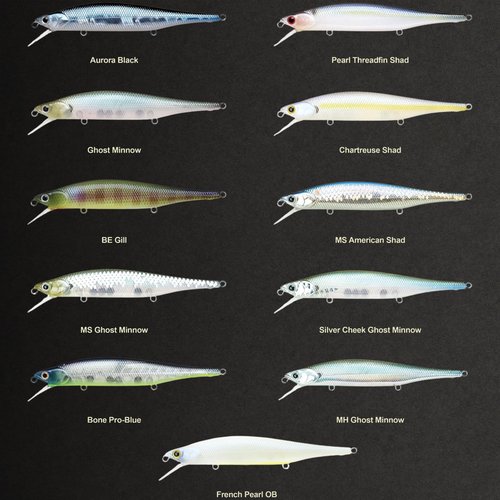 LUCKY CRAFT Lightning Pointer 110SP Fishing Lures, 4-1/2” Suspending Jerkbait Bass Lure, 6ft Depth Hard Bait, Freshwater Trout Lures, Premium Fishing Gear, 272 MS Ghost Minnow