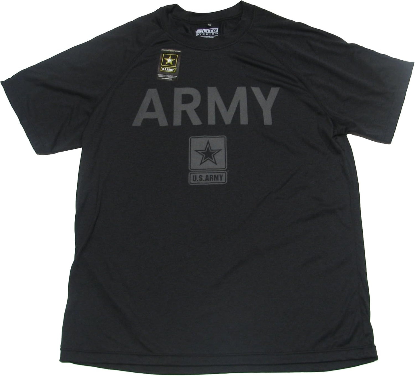 U.S. Army Reflective Performance T-Shirt - Moisture Wicking, Medium Black