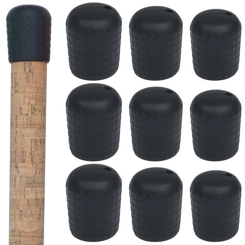 SILANON Fishing Rod Butt Cushion, Silicon Fishing Rod Butt Cap End Pole Seat Cushions Protector Pole Holder Accessory Black