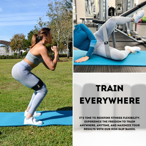 Non-Slip Resistance Bands Kan X Fit for Glutes, Legs and core Workout. Set of 3 Levels Fabric Bands for Yoga, Pilates, Fitness, Home Workout for Women and Men