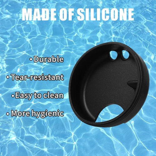 XFVFXZZ 3pcs Silicone Splash Guard for Nalgene 32 oz Wide Mouth Lid, with Drinking Spout and Ventilation Holes. Fits 53mm Water Bottle Mouth, Food-Grade and BPA-Free Silicone (Black)