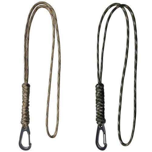 KUDAAL Paracord Lanyard Keychain Braided Whistles Strap Keychain Parachute Tactical Lanyard Necklace with Metal Hook for Camping Hiking Running Working Office ID Holder Wallet Key Set of 2