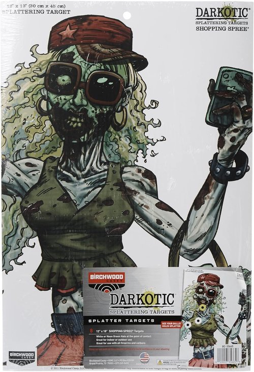 BIRCHWOOD CASEY Darkotic 12" x 18" Splattering Targets | Highly Visible Instant Splatter Reactive Shooting Targets - 8 Pack