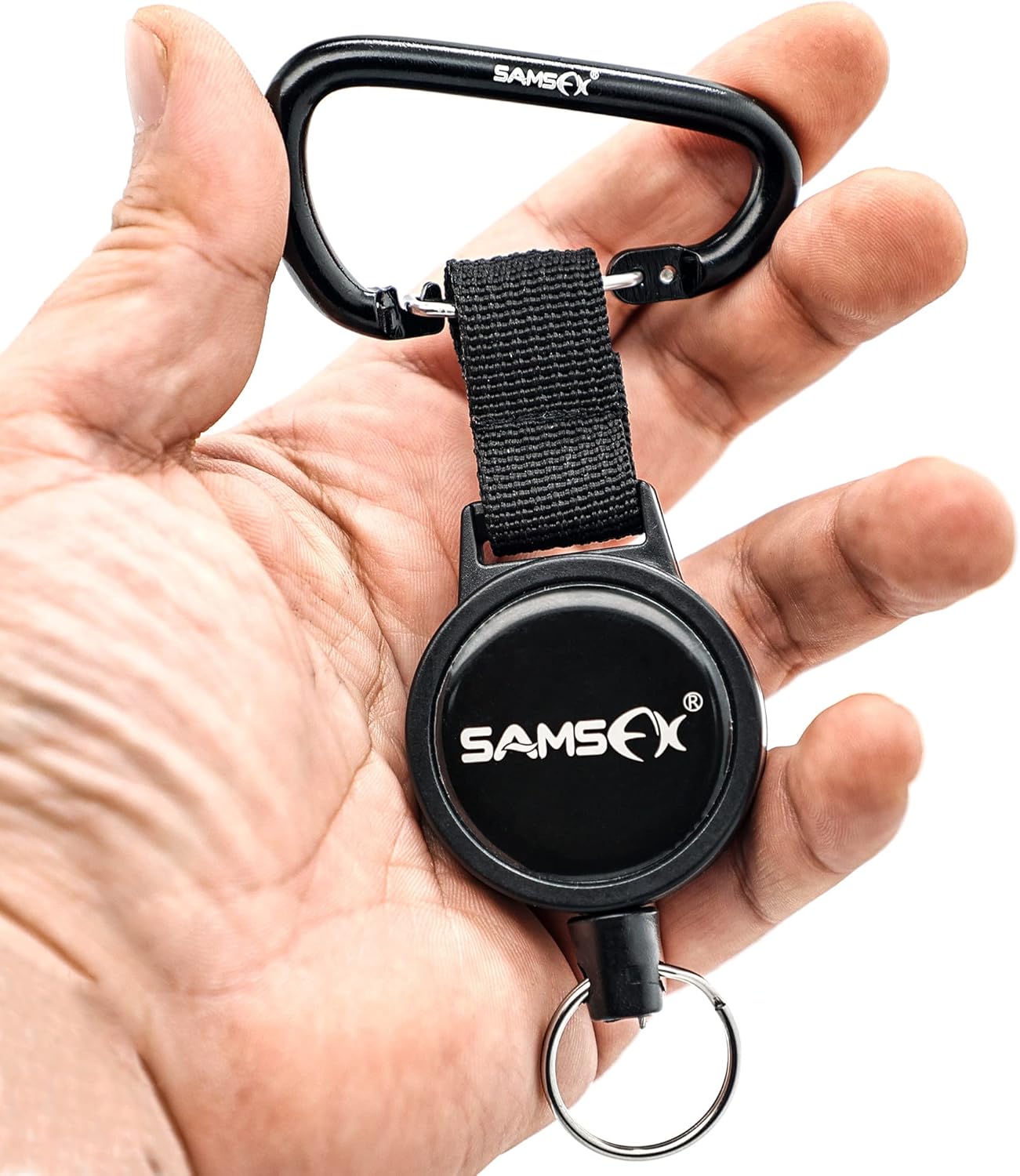 SAMSFX Fishing Heavy Duty Zinger Retractor for Outdoor Fly Fishing Tools Gear Keeper Built-in 24" Steel Cable, 2PCS in Pack