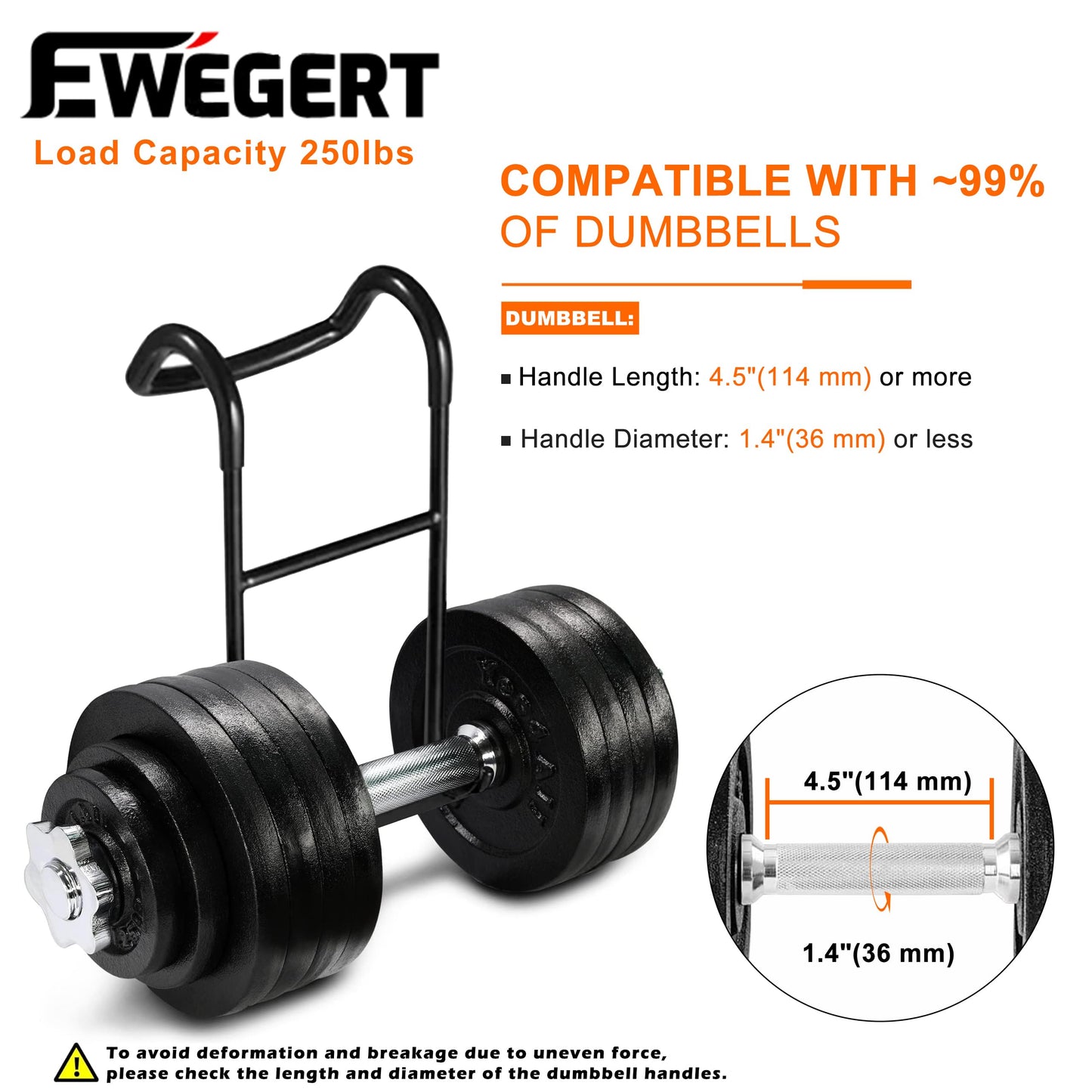 EWEGERT Dumbbell Spotter Hooks Hanger, 250 lbs Load Capacity Heavy Power Dumbbells Rack Attachments for Dumbbell Bench Press with Wrist Straps, Pairs