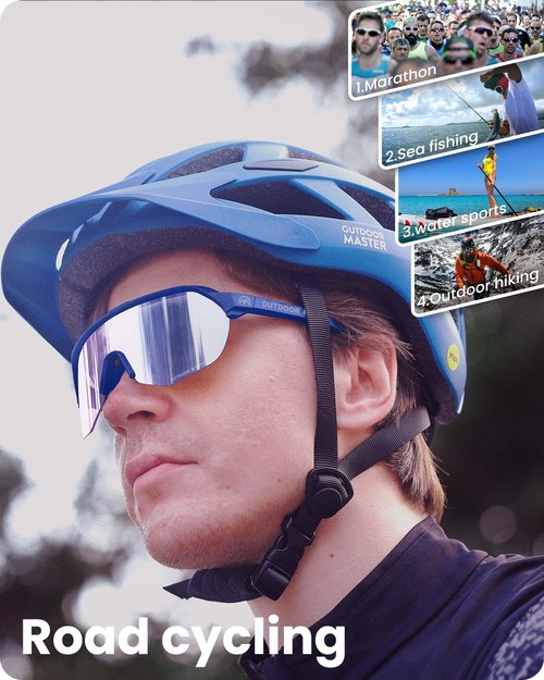 OutdoorMaster Hawk HD Polarized Sport Sunglasses for Men Women Youth, TR90 UV400 Glasses for Fishing Baseball Sailing Golf Driving
