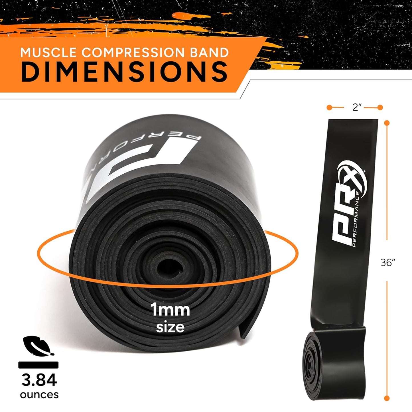 PRx Performance Compression Floss Band for Muscle Recovery & Mobility - 1mm Gym Strap for Improved Circulation & Reduced Soreness