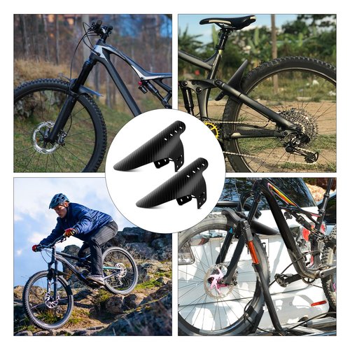 NQEUEPN 2pcs Mountain Bike Fenders with 12 Cable Ties, Front and Rear Compatible Bicycle Mudguard Adjustable Fork Fender MTB for 26in, 27.5in, 29in Bike Wheel & Disc Brake Bikes