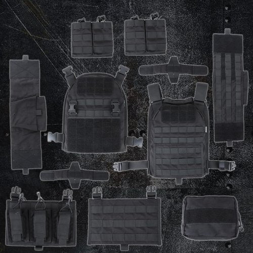 Snacam Tactical Vest for Men Molle Security Airsoft Vest Adult (Black)