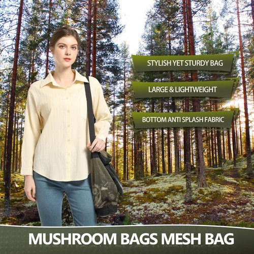 MYWSN Mushroom Foraging Bag - Foraging Kit With Mesh Bag, Adjustable Shoulder Strap, Mushroom Basket With Smartphone Pocket(Mixed color 2 Pack)